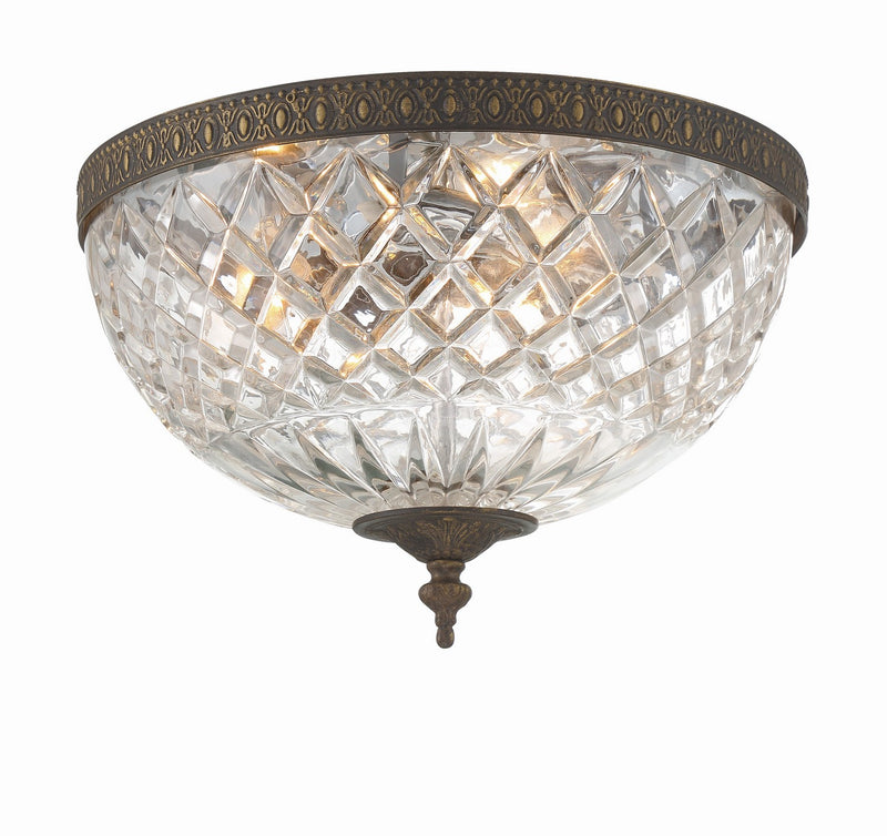 Crystorama 117-12-EB Three Light Flush Mount, English Bronze