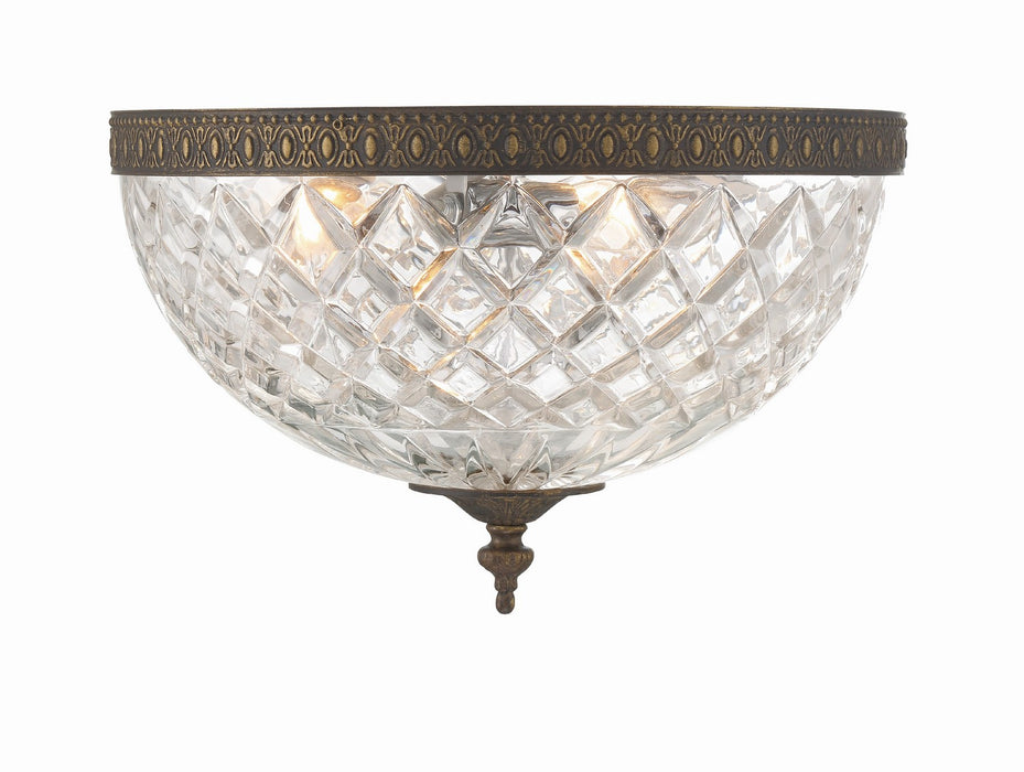 Crystorama 117-12-EB Three Light Flush Mount, English Bronze