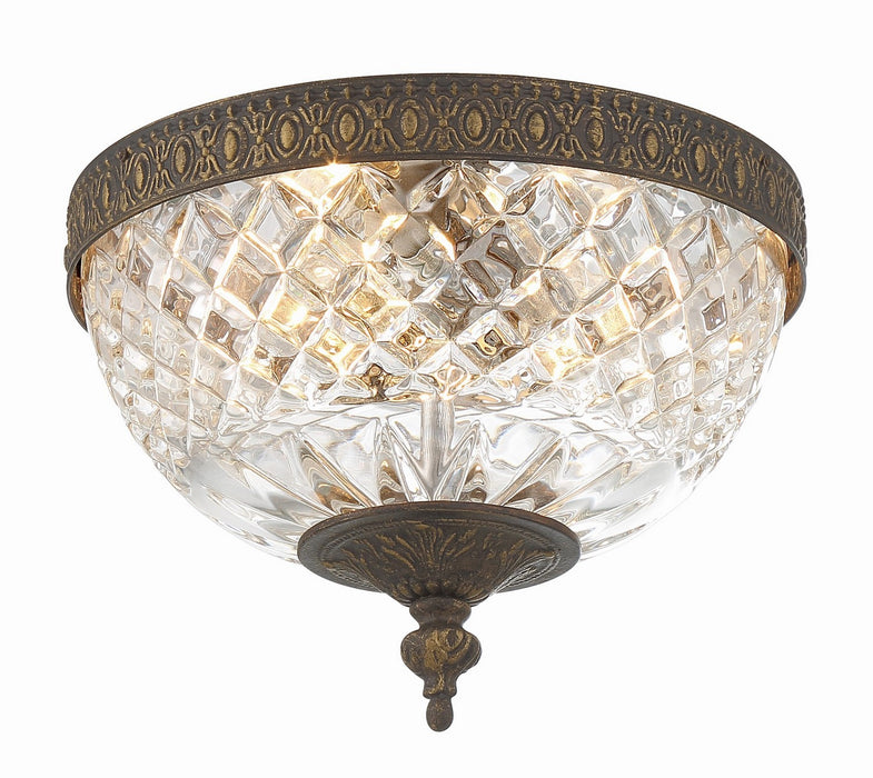 Crystorama 117-8-EB Two Light Flush Mount, English Bronze