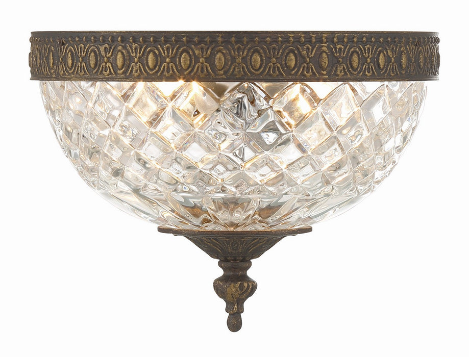Crystorama 117-8-EB Two Light Flush Mount, English Bronze
