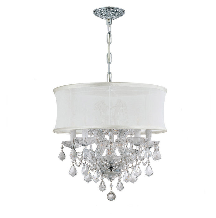 Crystorama 4415-CH-SMW-CLQ Six Light Mini Chandelier, Polished Chrome