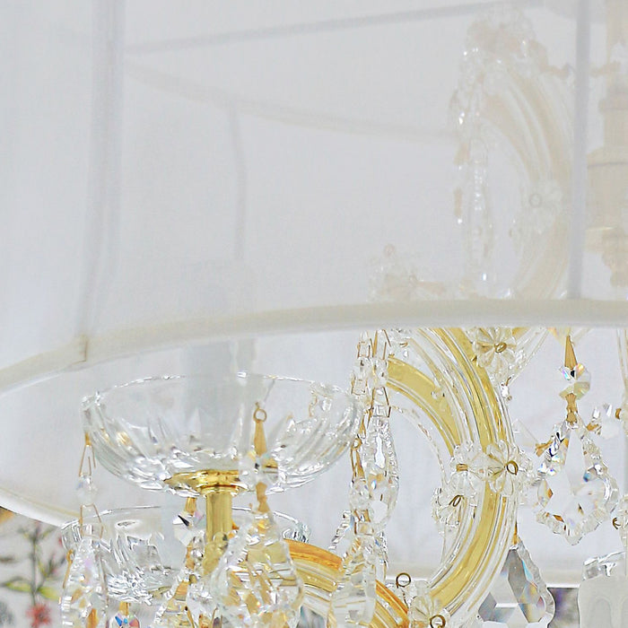Crystorama 4415-GD-SMW-CLM Six Light Chandelier, Gold