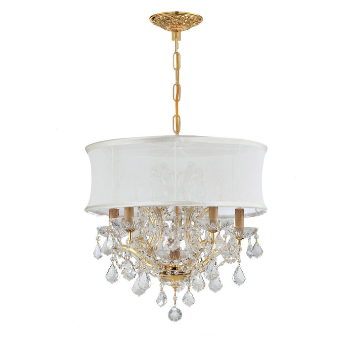 Crystorama 4415-GD-SMW-CLM Six Light Chandelier, Gold