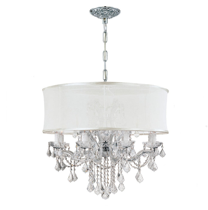 Crystorama 4489-CH-SMW-CLM 12 Light Chandelier, Polished Chrome