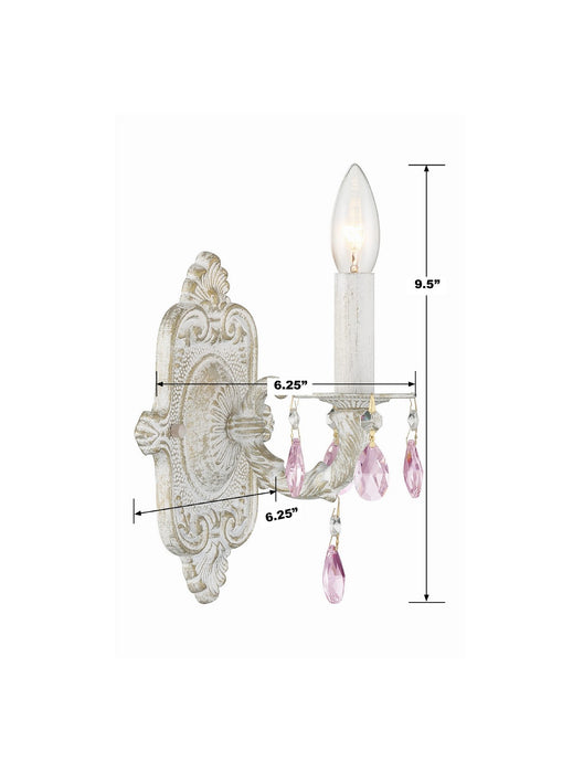 Crystorama 5021-AW-RO-MWP One Light Wall Sconce, Antique White
