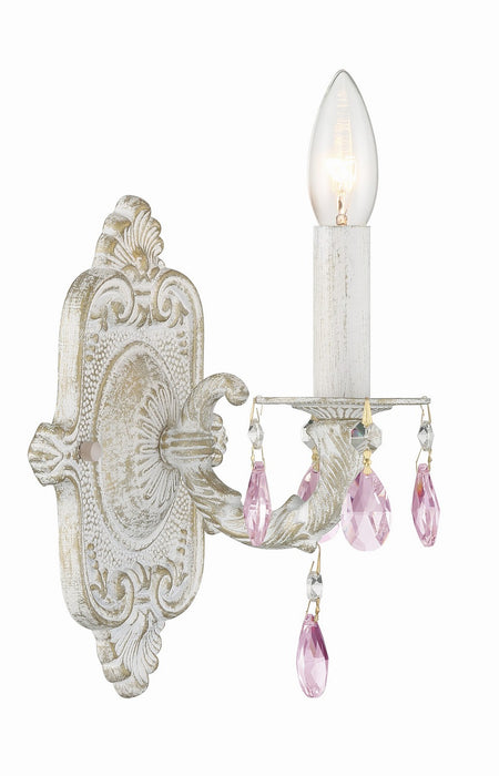 Crystorama 5021-AW-RO-MWP One Light Wall Sconce, Antique White