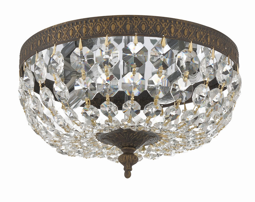 Crystorama 710-EB-CL-MWP Two Light Flush Mount, English Bronze