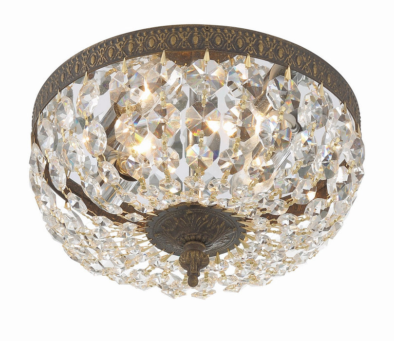 Crystorama 710-EB-CL-MWP Two Light Flush Mount, English Bronze