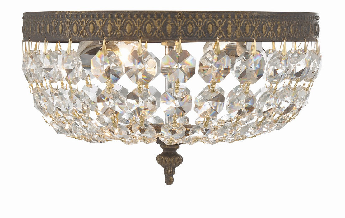 Crystorama 710-EB-CL-MWP Two Light Flush Mount, English Bronze
