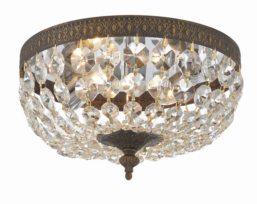 Crystorama 710-EB-CL-MWP Two Light Flush Mount, English Bronze