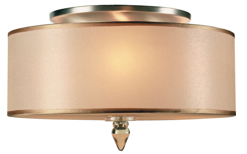 Crystorama 9503-AB Three Light Flush Mount, Antique Brass