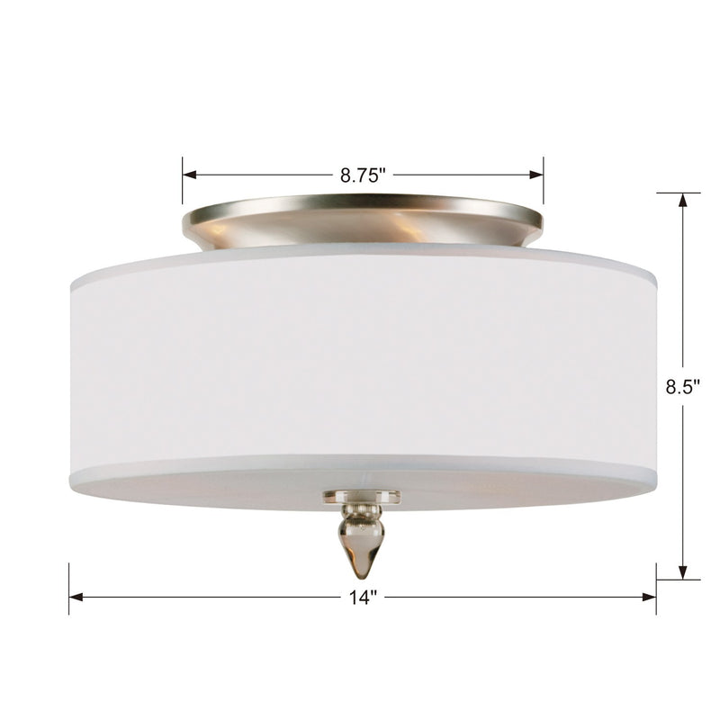Crystorama 9503-SN Three Light Flush Mount, Satin Nickel