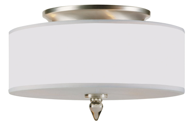 Crystorama 9503-SN Three Light Flush Mount, Satin Nickel