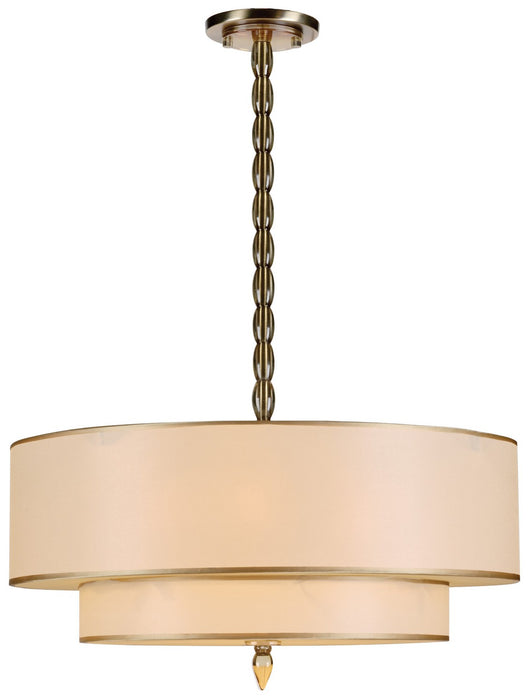 Crystorama 9507-AB Five Light Chandelier, Antique Brass