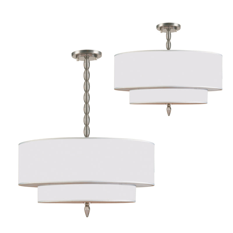 Crystorama 9507-SN Five Light Chandelier, Satin Nickel