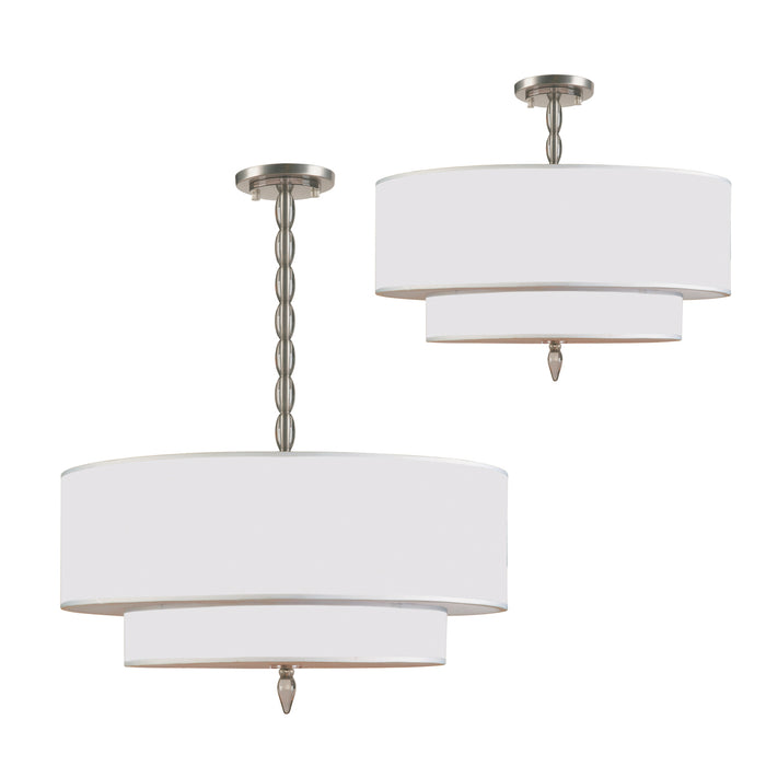 Crystorama 9507-SN Five Light Chandelier, Satin Nickel