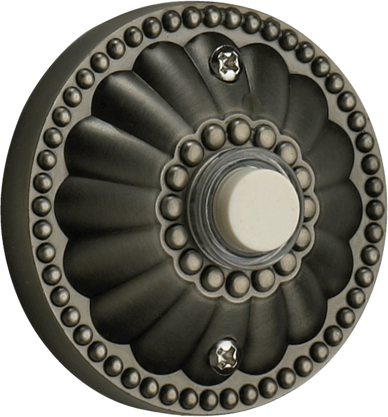 Quorum 7-306-92 Door Chime Button, Antique Silver