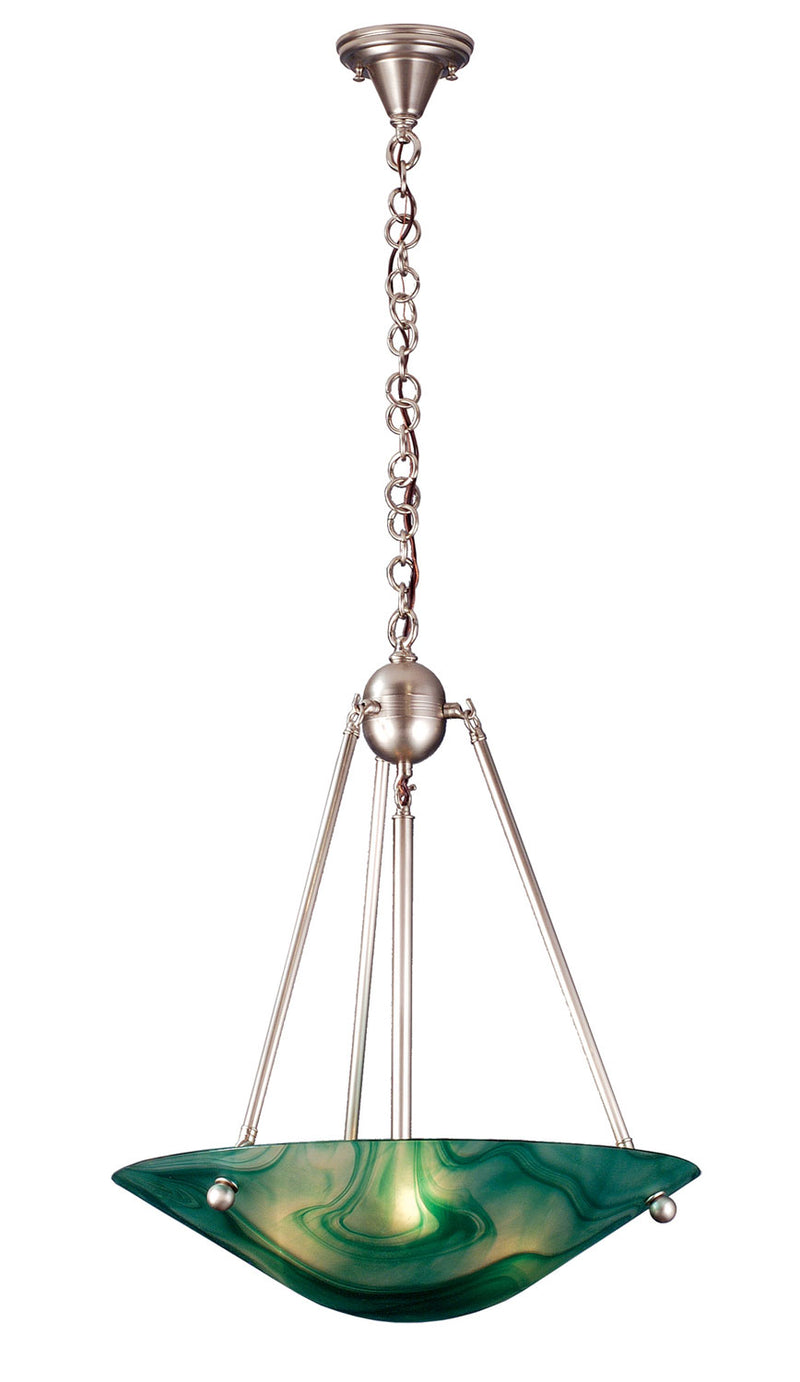 Meyda Tiffany 73412 Three Light Pendant, Nickel