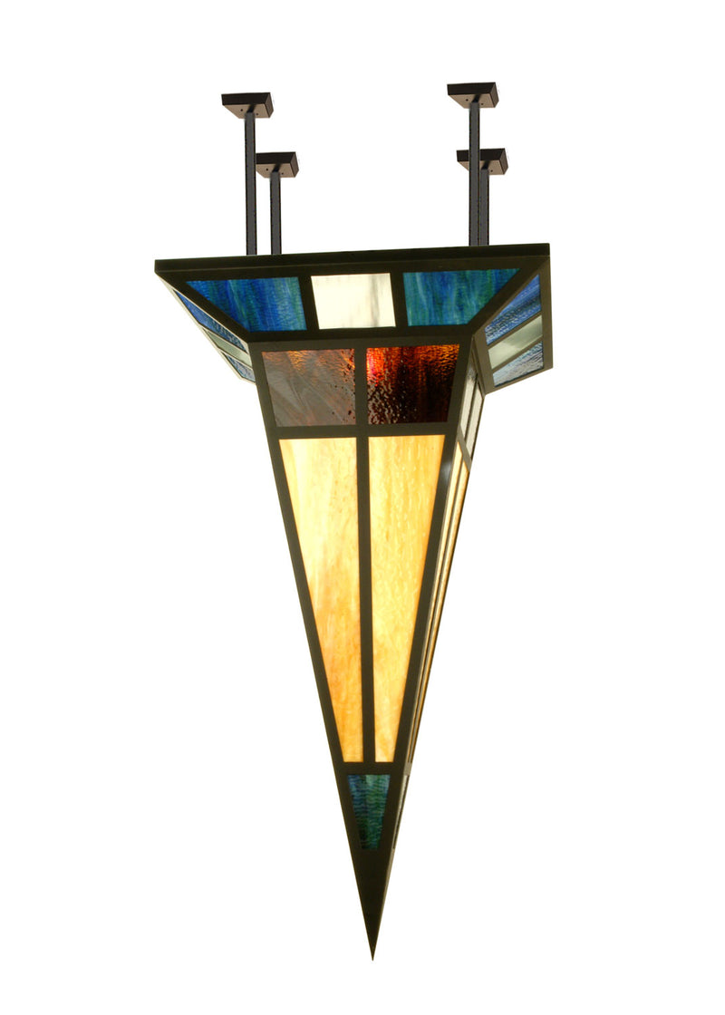 Meyda Tiffany 78162 One Light Semi-Flushmount, Black Metal