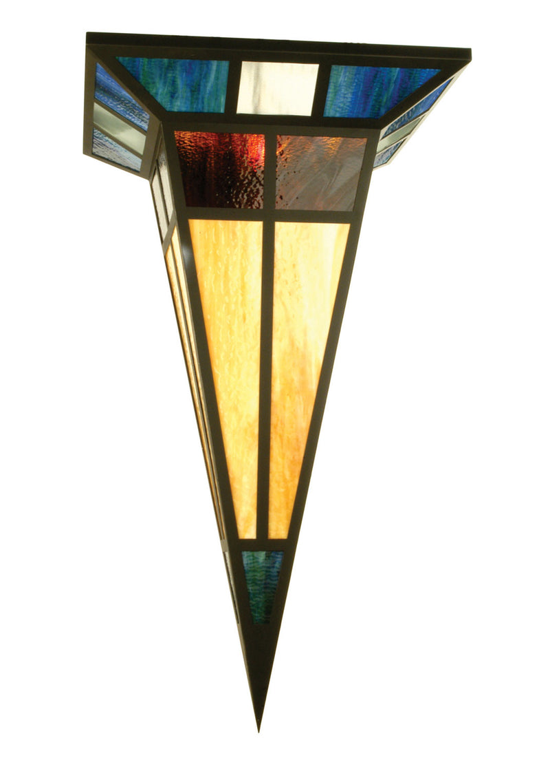 Meyda Tiffany 78316 One Light Semi-Flushmount, Black Metal