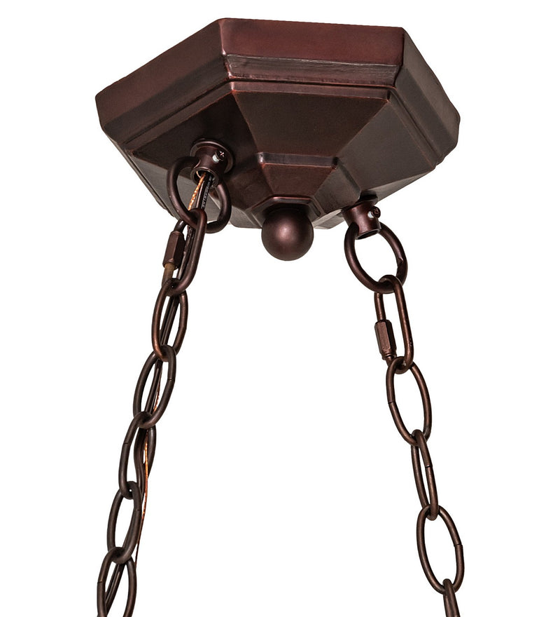 Meyda Tiffany 98793 Three Light Island Pendant, Mahogany Bronze