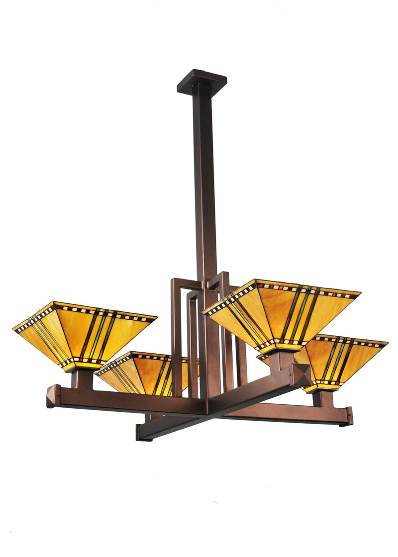Meyda Tiffany 99378 Four Light Pendant, Cinnamon Coffee Metallic
