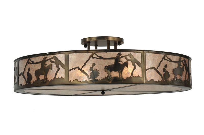 Meyda Tiffany 99865 Six Light Semi-Flushmount, Antique Copper