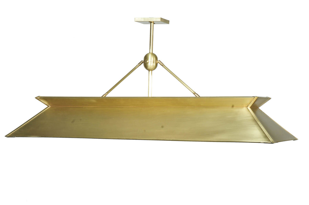 Meyda Tiffany 99919 Three Light Oblong Pendant, Natural Brass