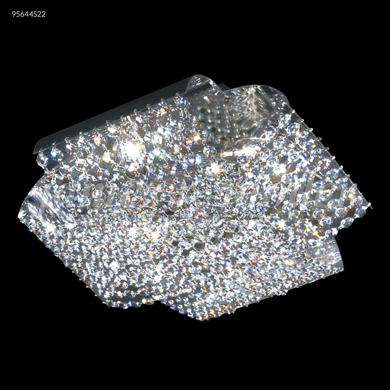 James R. Moder 95644S22 Four Light Flush Mount, Silver