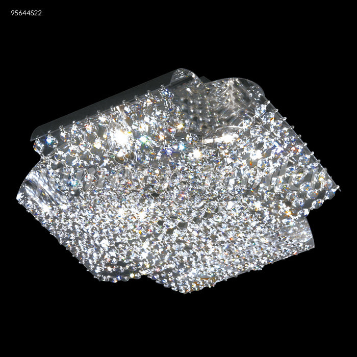James R. Moder 95644S22 Four Light Flush Mount, Silver