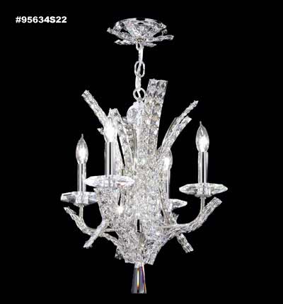 James R. Moder 95634S22 Four Light Pendant, Silver