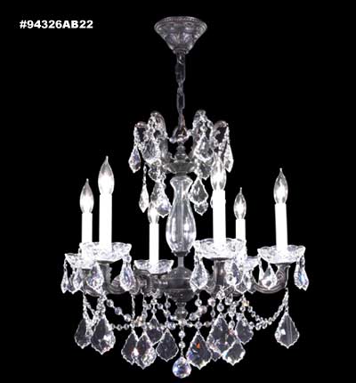 James R. Moder 94326AB22 Eight Light Chandelier, Antique Bronze