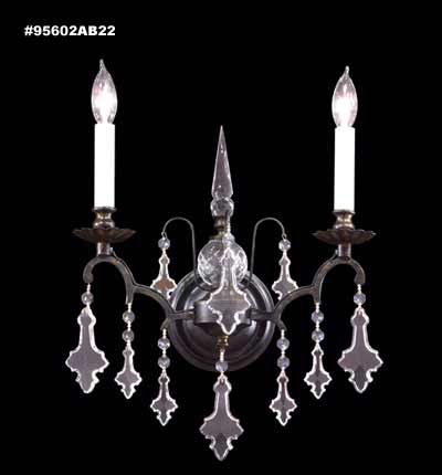James R. Moder 95602AB22 Two Light Wall Sconce, Antique Bronze