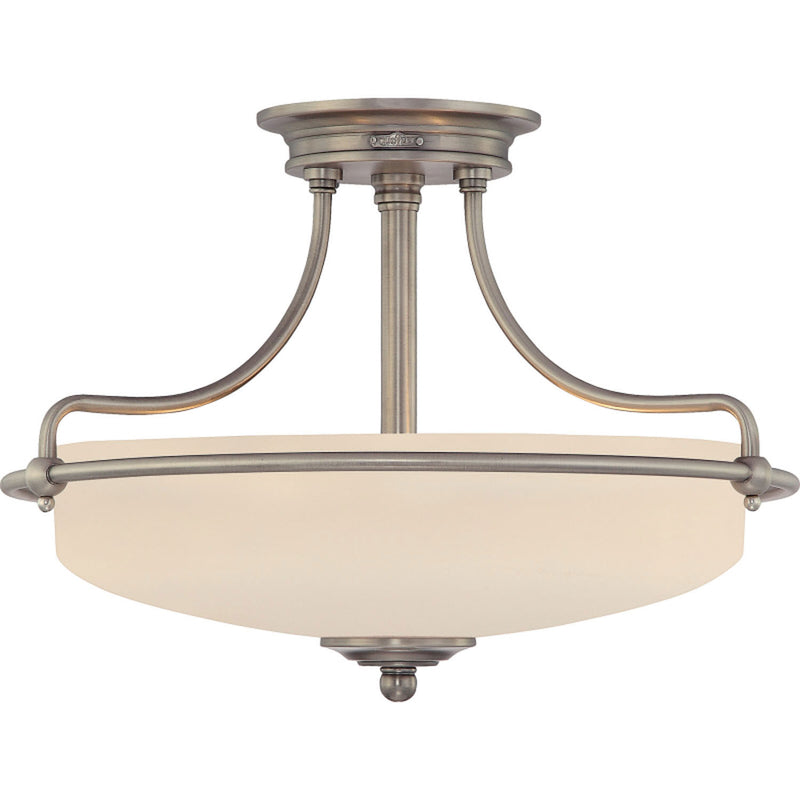 Quoizel GF1717AN Three Light Semi-Flush Mount, Antique Nickel