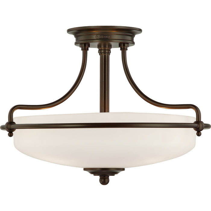 Quoizel GF1717PN Three Light Semi-Flush Mount, Palladian Bronze