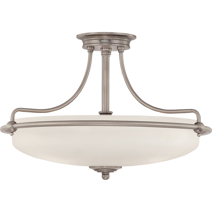 Quoizel GF1721AN Four Light Semi-Flush Mount, Antique Nickel