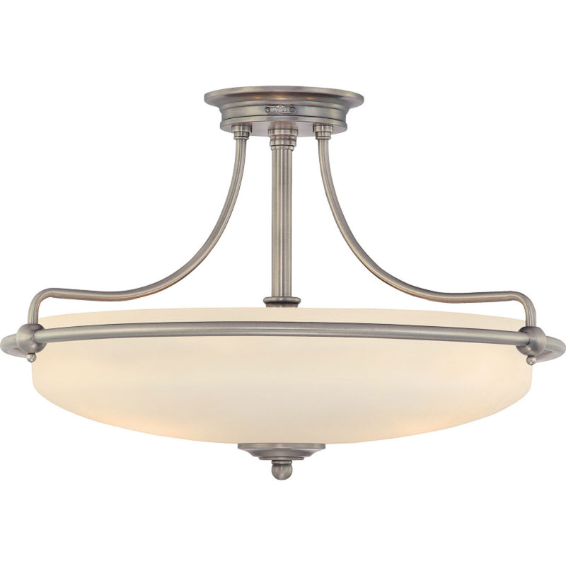 Quoizel GF1721AN Four Light Semi-Flush Mount, Antique Nickel