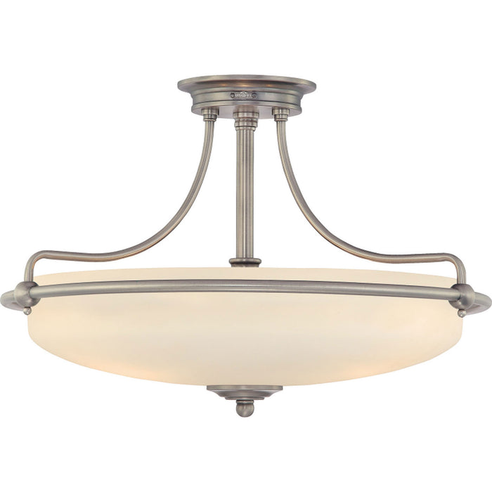 Quoizel GF1721AN Four Light Semi-Flush Mount, Antique Nickel