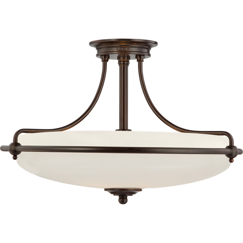 Quoizel GF1721PN Four Light Semi-Flush Mount, Palladian Bronze