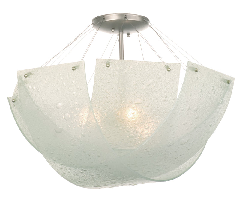 Kalco 5096SN Three Light Semi Flush Mount, Satin Nickel