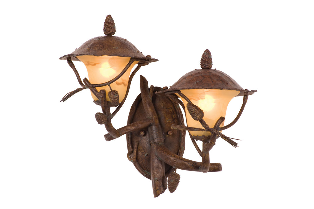 Kalco 9162PD Two Light Outdoor Wall Bracket, Ponderosa