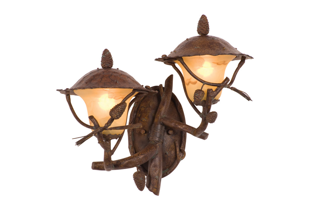 Kalco 9163PD Two Light Outdoor Wall Bracket, Ponderosa