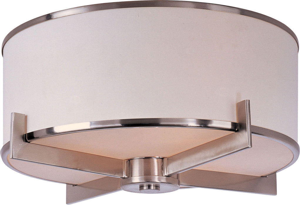 Maxim 12050WTSN Three Light Flush Mount, Satin Nickel