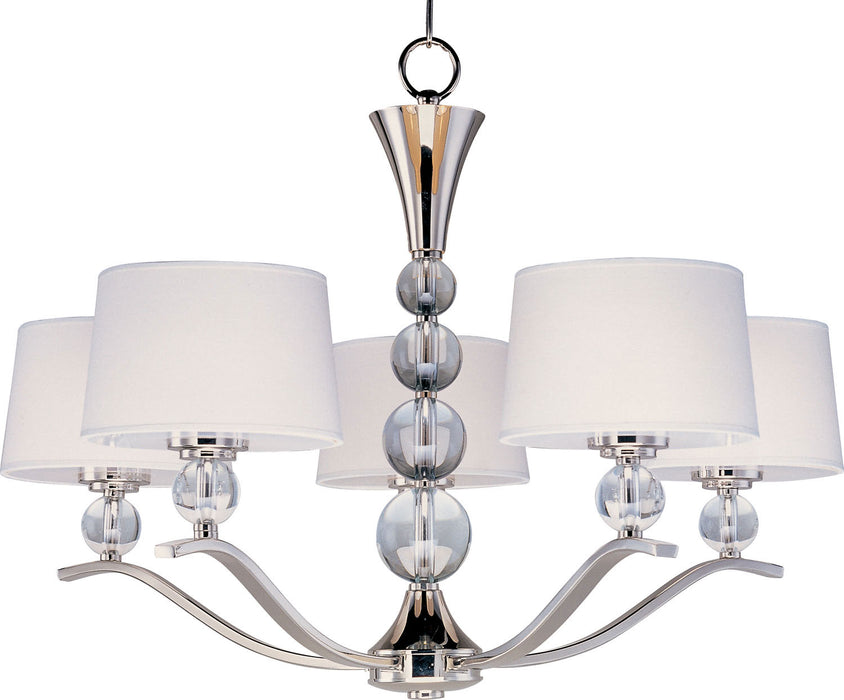 Maxim 12755WTPN Five Light Chandelier, Polished Nickel