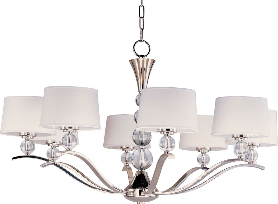 Maxim 12758WTPN Eight Light Chandelier, Polished Nickel