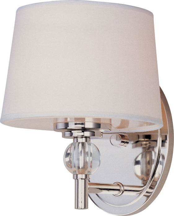 Maxim 12761WTPN One Light Wall Sconce, Polished Nickel