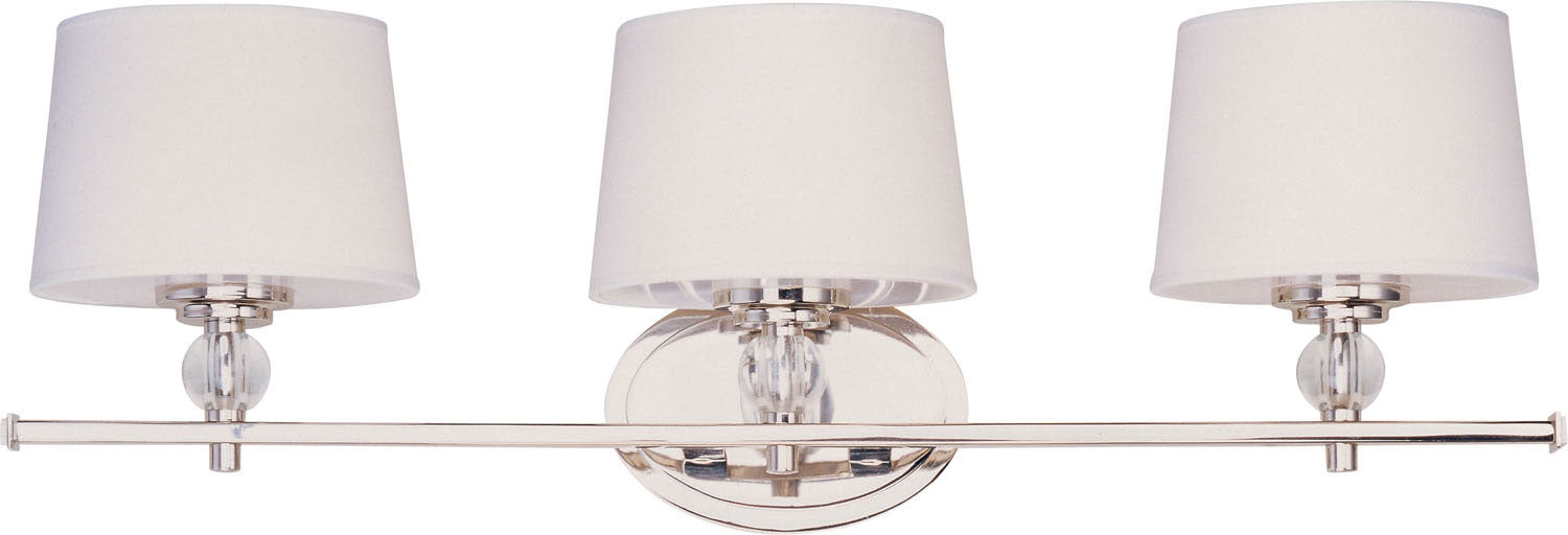 Maxim 12763WTPN Three Light Bath Vanity, Polished Nickel