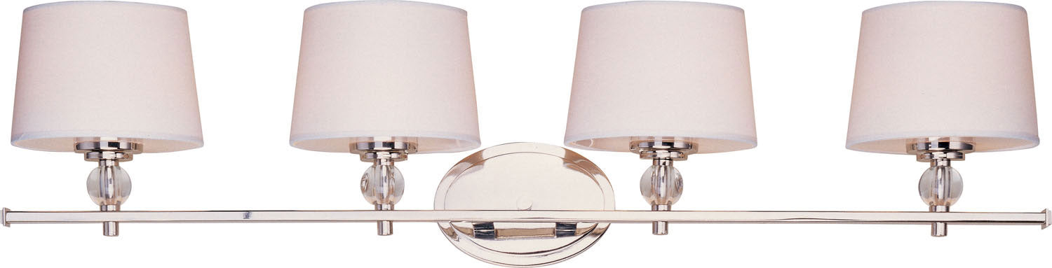 Maxim 12764WTPN Four Light Bath Vanity, Polished Nickel