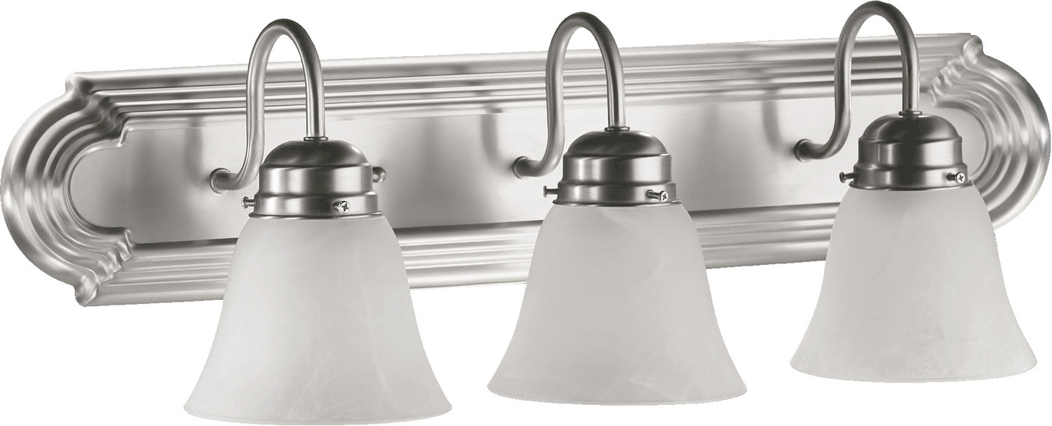 Quorum 5094-3-165 Three Light Vanity, Satin Nickel