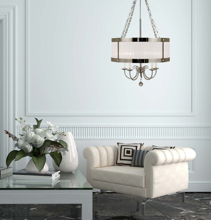 Framburg 2175 PS Five Light Chandelier, Polished Silver
